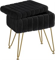 $80 Vanity Stool Chair Faux Fur with Storage