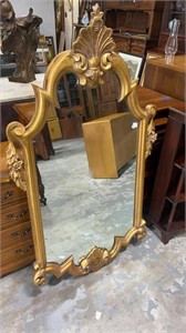 Gold Shell & Flower Carved Mirror