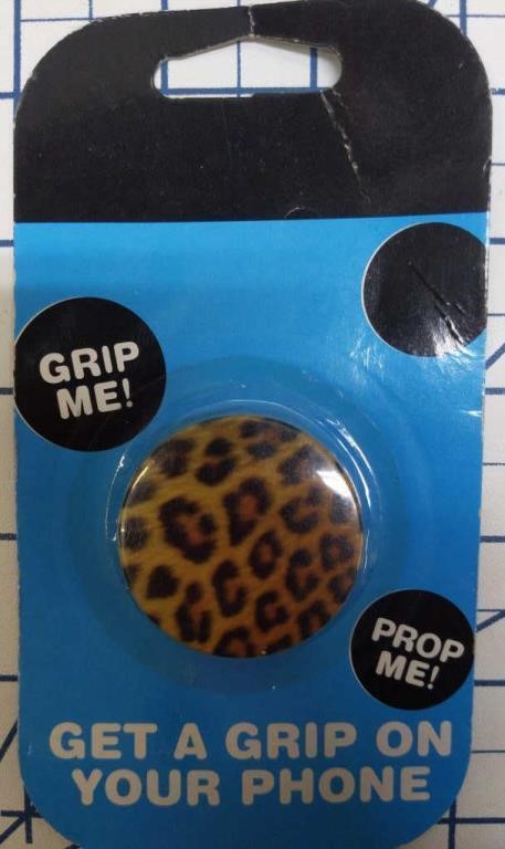 Leopard print phone grip pop socket