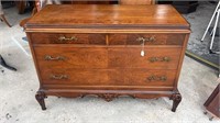 French Carved Walnut Low Chest