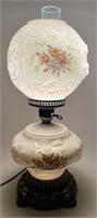 Double Globe Hurricane Parlor Floral Lamp