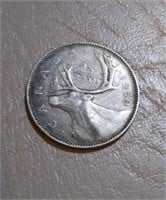 F1) 1950 Canadian Quarter Coin