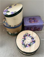 Painted Wood / Cardboard Storage Boxes