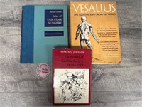 3 vintage books on anatomy and cardiac surgery