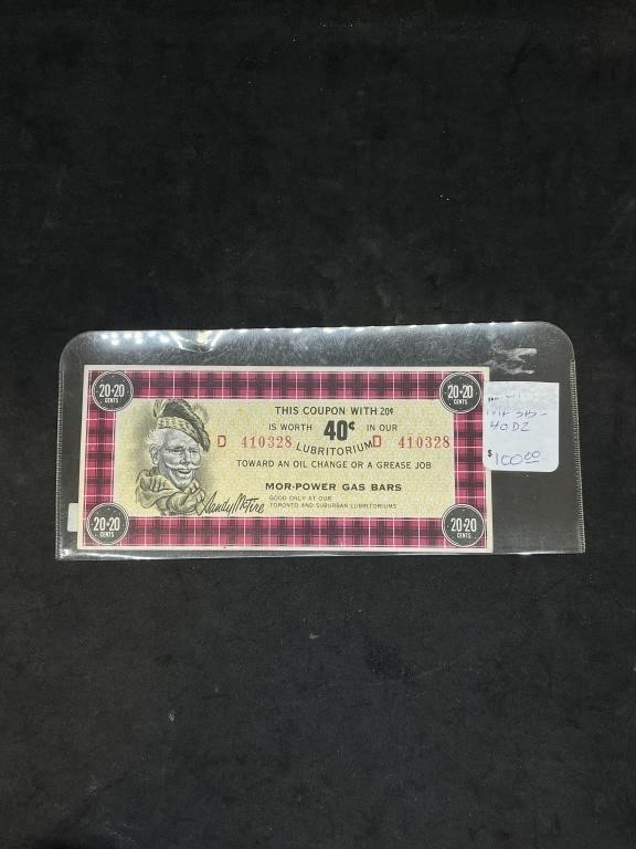 Canadian Tire Money 1960s 20 cents