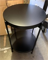 14x14x20" Round Metal Side Table with Bottom shelf