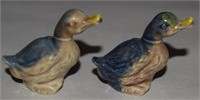 (2) Vtg Wade Whimsies Porcelain Duck Figures