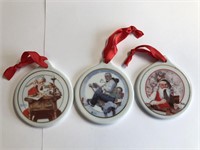 3 Norman Rockwell Christmas Ornaments