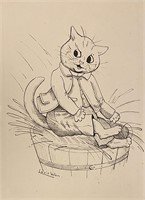 Louis Wain (1860-1939) original Cat drawing