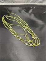 VINTAGE 4 STRAND 925 GREEN NECKLACE (AS IS)