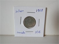 1968 CANADA SILVER 10 CENTS COIN