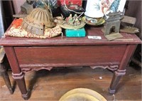 Wood Side Table with Carved accents.