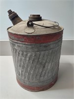 Vintage Red Stripe Metal Gas Can, Lot 1