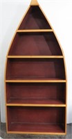 Wood Canoe Boat 5 Shelf Bookcase
