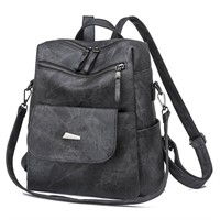 C182  HONGLONG PU Leather Backpack Purse, 12" Blac
