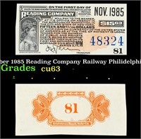 Vintage November 1985 Reading Company Railway Phil