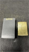 Zippo Brass Engraved Lighter With Case