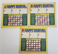 Lot of 3 Vintage Happy Hunting Punch Cards