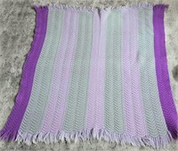 Handmade Fringed Crochet Afghan