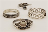 (P) Sterling Silver Rings (size 7.5 to 9) (10.0