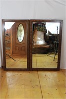 Pair Vintage Mirrors Simple Frames