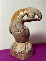 Hand Carved Stone Toucan Marked Panama