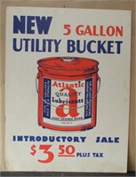 Lot of (5) Atlantic Oil Co. poster board signs.