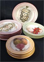 Beautiful vegetable themed dinner plates