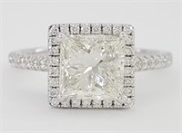 2.00 Ct Lab Grown Princess Cut Diamond Ring 14 Kt