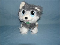 Furry plush dog toy