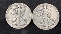 1934-D&S Silver Walking Liberty Half Dollars (2