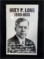 Framed Huey Long Poster