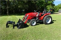 2018 Massey Ferguson 1743E tractor with forks and