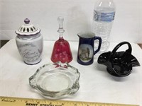 Misc Items Bell Pitcher Basket Ashtray Jar