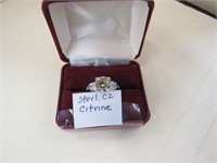 Sterling Silver Ring with CZ Citrine