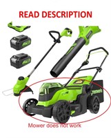 Greenworks (non working)Mower + Blower + Trimmer