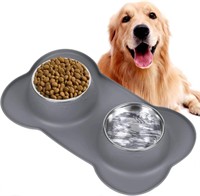 Gray Miaomitun Dog Bowls x3