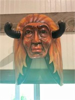 WOODEN CARVED AMERICAN INDIAN