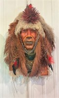 WOODEN CARVED AMERICAN INDIAN