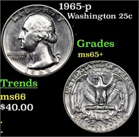 1965-p Washington Quarter 25c Grades GEM+ Unc