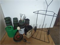 Massive Lot of Planters, Tools + A Garden Trolley