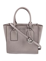 Michael Kors Grey Leather Jacquard Top Handle Bag