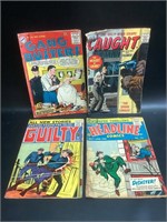 Four 10 Cent Crime Comic Books,Well Circulated