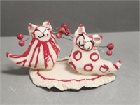 Amy Lacombe WhimsiClay Sculpture- Cats on Rug