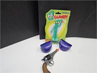 NIP Gumby Bendable, Italy Toy Gun