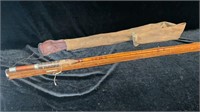 Vintage Bamboo Fly Fishing Rod w Case/ Carry