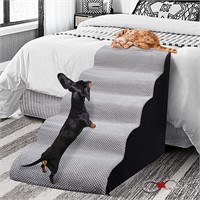 5-Tier Foam Pet Stairs for High Beds, 30D High