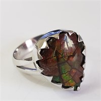 $100 Silver Canadian Ammolite Ring