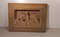 Religious Wood Carving Wall Hanging Birds Eye
