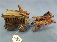 Antique? Cast Iron Horse And Buggy Set